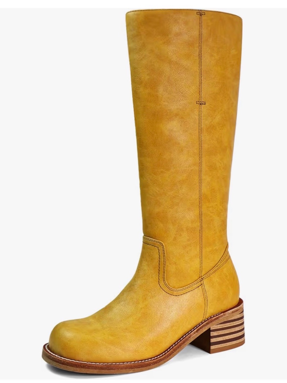Tall Mustard Knee-High Boot - Women